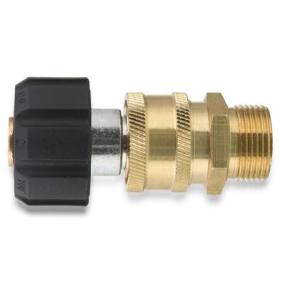 China Eco-friendly M22 14mm Swivel To Metric M22 Pressure Joint Assembly Foam Gun Fitting Brass Adapter for sale