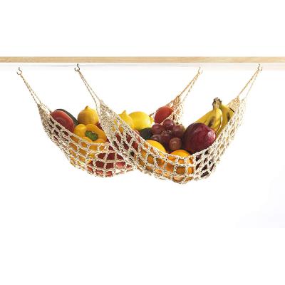 China Sustainable Hot Selling Amazon Fruit Hammock Macrame Fruit Hanging Hammock Under Cabinet Hanging Fruit Hammock for sale