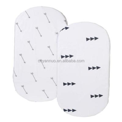 China PORTABLE MOQ Shape Digital Printing Oval Crib Mattress Custom Waterproof Baby Crib Soft Breathable Sheet for sale