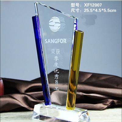 China Popular Art Trophy Sports Glass Trophy Hot Selling Custom Logo for sale