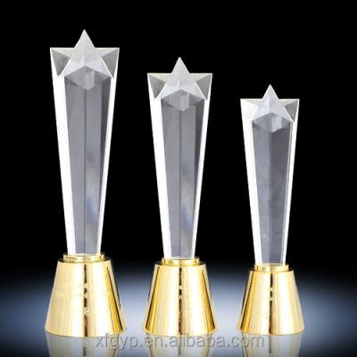 China Custom Crystal Trophy High Quality Cup and Trophy Coins Folk Art Star Trophy Souvenir for sale