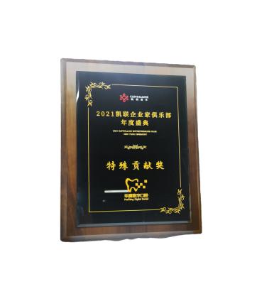 China China Wooden Plaque Award Design For Business Concession Certification Wooden Trophy for sale