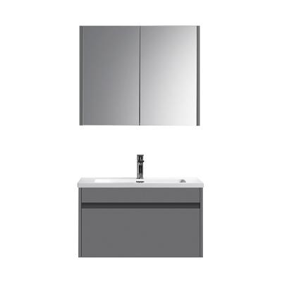 China Durable 800mm Beyond 32 Inch 1 Sink Hotel Economical Modern Luxury MattGrey Clearance Bathroom Cabinet Wall Mounted Vanity for sale