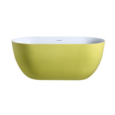 China 2022 Aifol Free Standing Modern Yellow Color Baby Bathroom Acrylic Deep Soaking Bathtub For Kids for sale