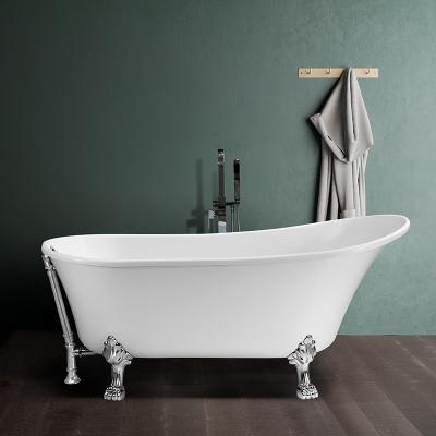 China Retro Free Standing Basin Acrylic Free Standing Fiberglass Four Foot Tub Mini Clawfoot Bathtub Corner Price With 4 Legs for sale