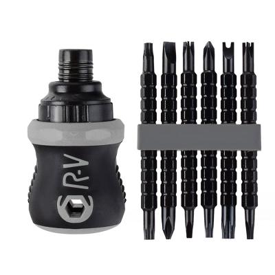 China Household Tool Set New Multifunctional 13 In1 Ratchet Screwdriver Set 6pcs Dual Purpose CRV Bits Cross Flat-head Screwdriver Combination for sale