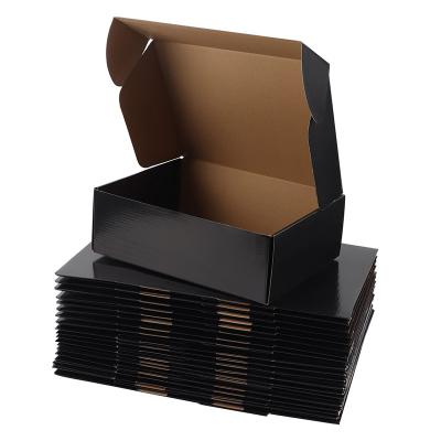 China Custom Eco Friendly Corrugated Cardboard Recycled Black Paper Packaging Materials Color Printing Shipping Box for sale