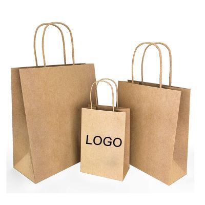 China Recyclable Custom Design Kraft Food Grade Paper Bag With Handle Wholesale Packaging Bag for sale