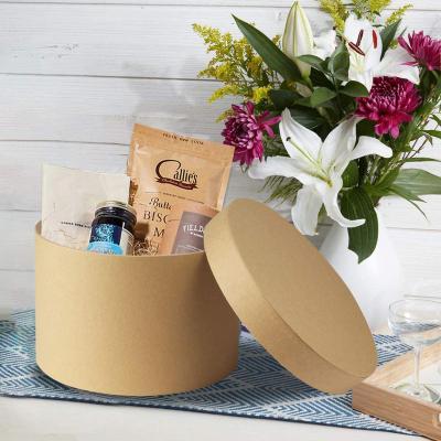 China Recycled Materials Wholesale Custom Round Cylinder Cardboard Paper Box Flower Jewelry Hat Packaging Gift Box With Lid for sale