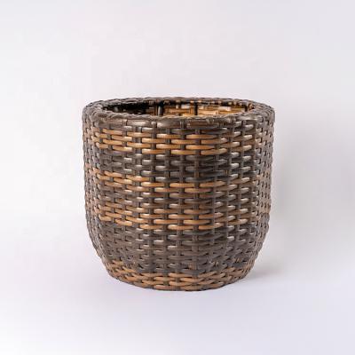 China Large Size Universal Bathroom PE Plastic Rattan Storage Basket for sale