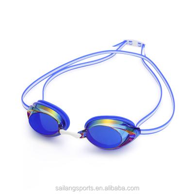 China Hot Selling Reflected In Amazon Popular Design Mirror Coated Racing Swimming Goggles Adult Professional for sale