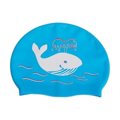 China Printed Swim Cap Children Swim Cap Cute Cartoon Style Bathing Top Hat Elastic Waterproof Bath Hat for Boys and Girls for sale