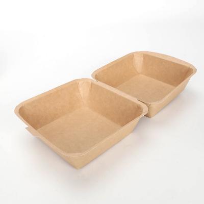 China Wholesale Portable Disposable Take Out Kraft Paper Cardboard Burger Packing Box Hamburger Box for sale