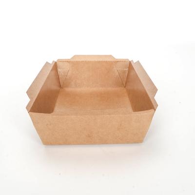 China Fried Chicken Disposable Brown Sandwich Lunch Paper Wrapper Biodegradable Food Bowl for sale