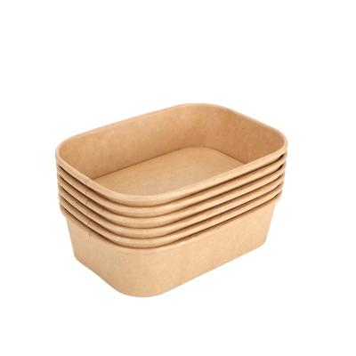 China Logo Printing Take Away Food Disposable Custom Grade Brown Paper Disposable Food Bowl for sale