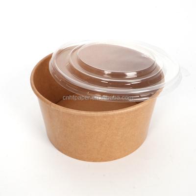 China Disposable Biodegradable Eco - Friendly Compostable Disposable Kraft Paper Dish And Bowl With Lid for sale