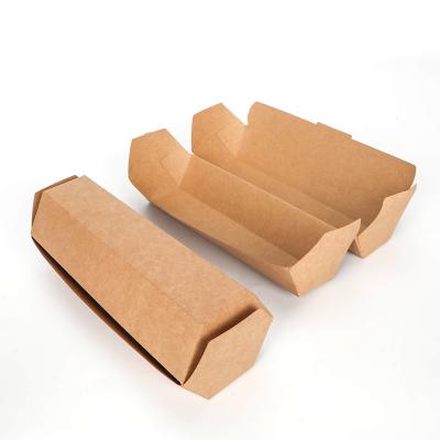 China Disposable Reusable Promotional Catering Paper Brown Cartoon Rectangular Paper Lunch Box Packaging With Lid for sale