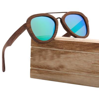 China New Design Sunglasses Fashion Sunglasses Metal Frame Black Walnut Wood Sun Glasses for sale