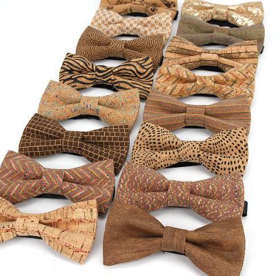 China Wholesale New Fashion Wooden Cork Classic Bow Tie Wooden Bow Tie Novelty Handmade Wooden Wooden Bow Ties For Men's Wedding Business Banquet for sale