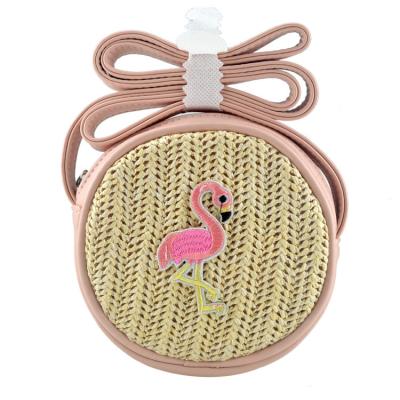 China Flamingo Fashionable Round Shoulder Bag Handbag Inclined Kids Bag for sale