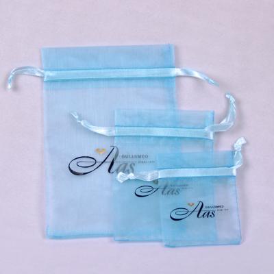 China De Zak van SA8000 SMETA Organza Drawstring, LOGO Screen Print Organza Jewelry-Zakken Te koop