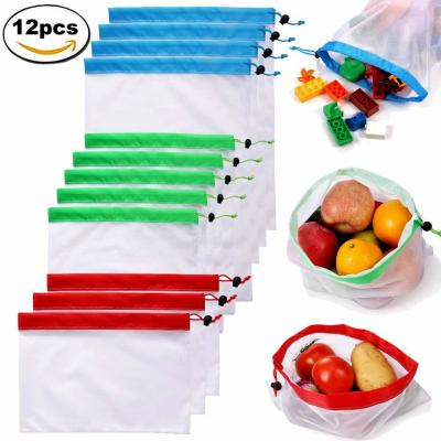 China BRC GOTS Drawstring Mesh Pouch, SEDEX 4P Mesh Grocery Produce Bags Washable Te koop