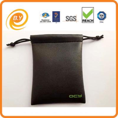 China OEM de cuero de encargo de la bolsa del lazo de la PU, bolsa de empaquetado de la joyería de BSCI el 10.5cm en venta