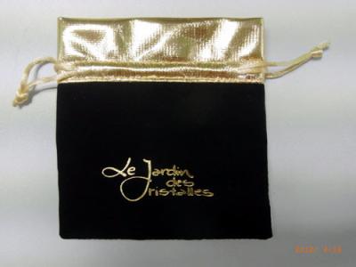 Chine La coutume de Mini Small Black Velvet Bags RoHS de poche de cordon de bijoux de BRC 12.5cm a imprimé à vendre