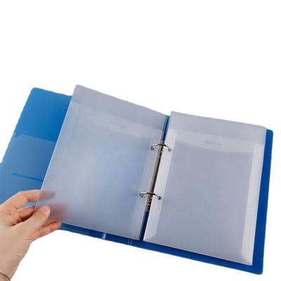 China PP Office Stationery A5 Size Paper Bag Buckle Binding Envelope Folder Bag 2 O-ring Bill Binding for sale