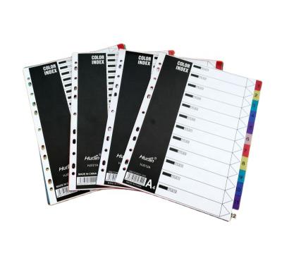 China Factory Price Tab Index File Dividers A4 Size PP Stationery Folder Color Index Eco-friendly Paper File Folder Tab Dividers for sale