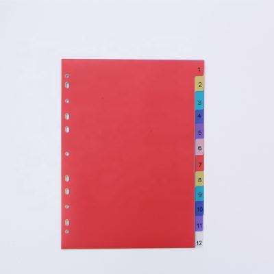 China Eco-friendly A4 Folder Binding Tab Dividers Plastic Index Divider Office Loose Leaf Stationery for sale