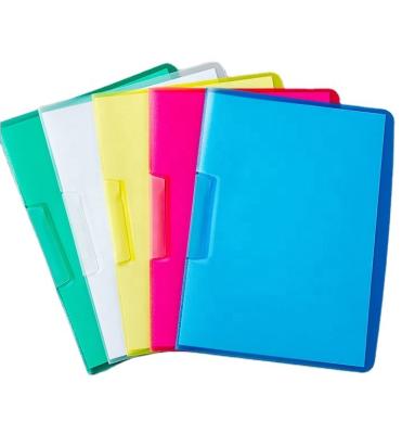 China New Eco-friendly Design A4 PP Twill Clip Folder Frosted Swing Clip Folder for sale