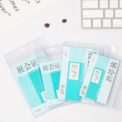 China Exhibition Durable Waterproof Wholesale Waterproof Card Holder Pocket Id Badge Holder Plastic Name Card Holder for sale