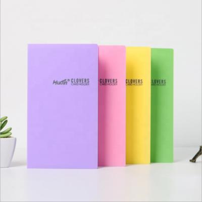 China Wholesale Fashion.eco-friendly Fashion candy color business name card holder portable book ID card holder with box cover for sale