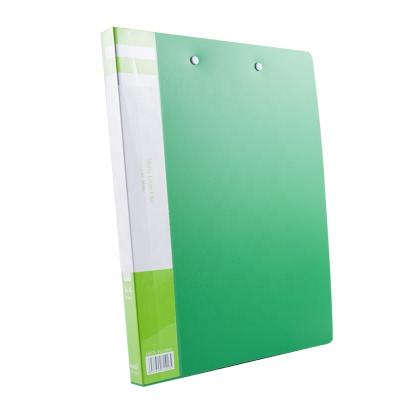 China Eco - Friendly Customized Office Files Colorful Clipboard PP Plastic Two Clamp Binder for sale