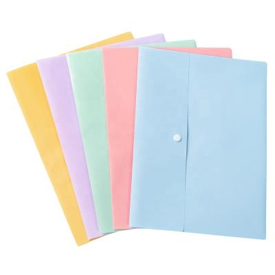 China A4 Portfolio Waterproof Plastic Folder With Blue Pocket Poly Envelope With Snap Button Waterproof Document File Folders for sale