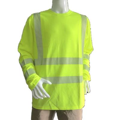 China High visibility reflective Custom High Visibility Work Uniform Safety Reflective Construction Long Sleeve T Shirt for sale