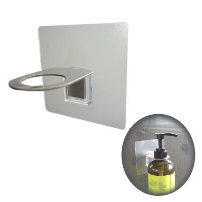 China 2020 SELF ADHESIVE METAL BATHROOM SHOWER GEL BOTTLE HOLDER WALL MOUNTED HOOK viable FOR SHAMPOO BOTTLE WITH PUMP for sale