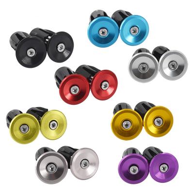 China 1 Pair Bicycle Handlebar Mount Aluminum Alloy Lock MTB Mountain Grip Bar Grips End Plugs For Bike Handlebar Accessory for sale