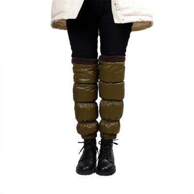 China Down 90% Feather 10% Factory Supply Red And Black Leg Warmers Winter 2021 Adult Fashion Down Leg Warmers for sale