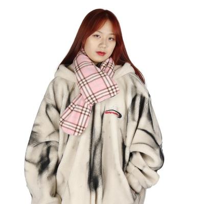 China Keep the highest quality temperament warm double sided to keep warm pink plaid scarf for sale