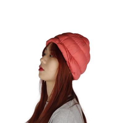 China Good qulity waterproof windproof keep warm winter outdoor red down hat for sale