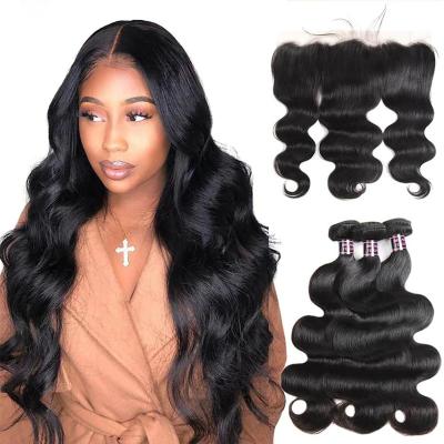 China 2023 New Popular Water Wave Set Brazilian Hair Extension Bundles And Closure Set Bundle Hair With T Piece Lace Up Closure Set Hair for sale