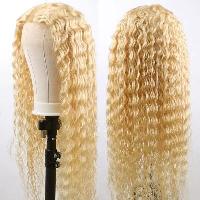 China Other Wholesale 613 Deep Curly Hair Wigs, 100% Human Hair Wigs, Brazilian Hair Color Frontal Blonde Wigs For Black Women for sale