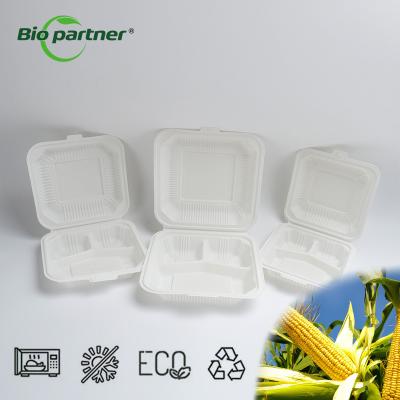 China Biodegradable Corn Starch Take Away Food Packaging Lunch Box with Single Tier Design for sale