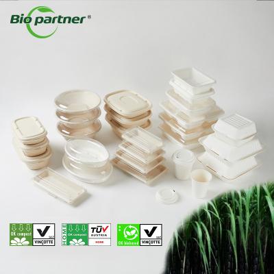 China Biopartner 24 oz Contenedor de comida desechable dividido para acampar Embalaje de la caja para llevar en venta