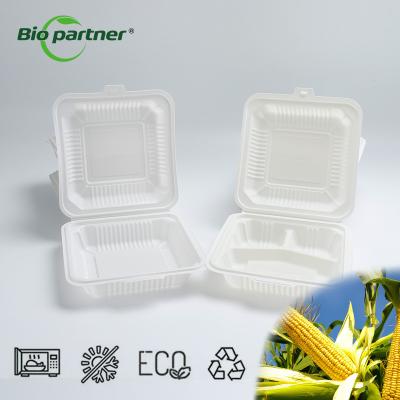 China Customized Color Plastic PP Corn Starch Burger Box Packaging for To Go Food Containers en venta