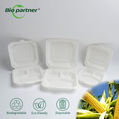 China Biodegradable PP Corn Starch Take Away Togo Clamshell Food Container for Eco Friendly for sale