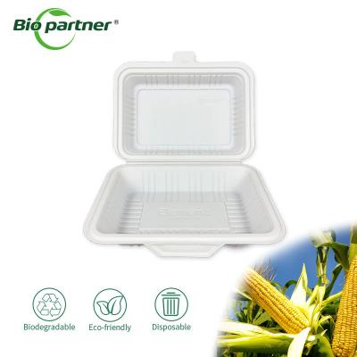 Cina Disposable Takeaway Bento Box Biopartner Biodegradable Cornstarch Food Container in vendita