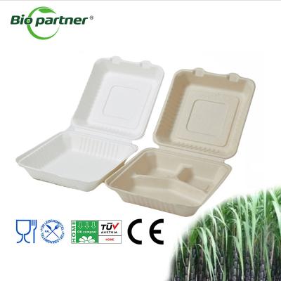 Китай Advantageous Disposable Bagasse Pulp Food Container for Fast Fries Burger Packaging продается